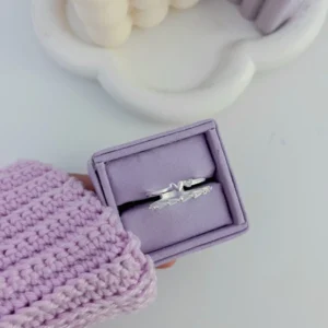 Anel duplo coração e zircônias