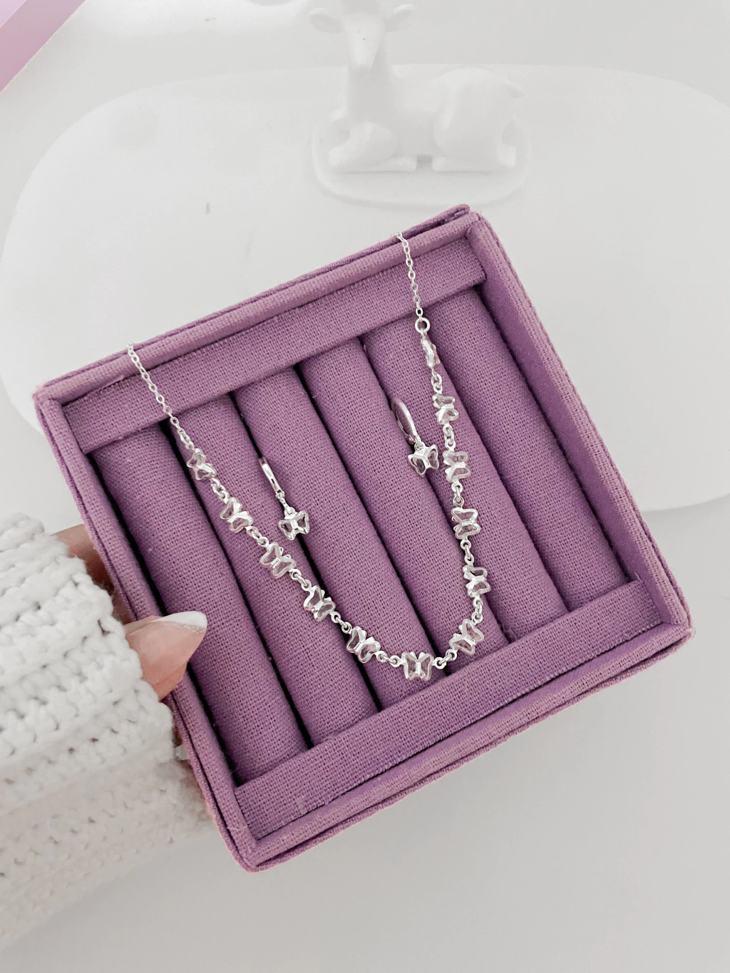 Conjunto borboleta cristal