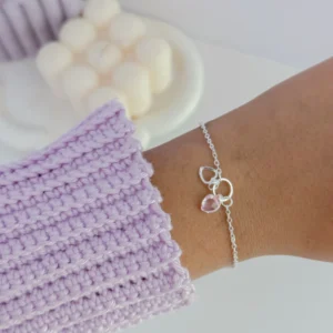 Pulseira coração rosa