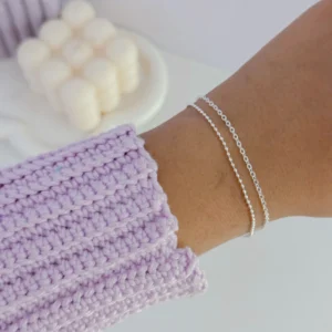 Pulseira dupla bolinha e elos