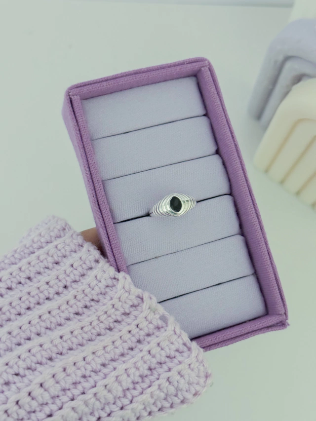 Anel regulável resinado oval