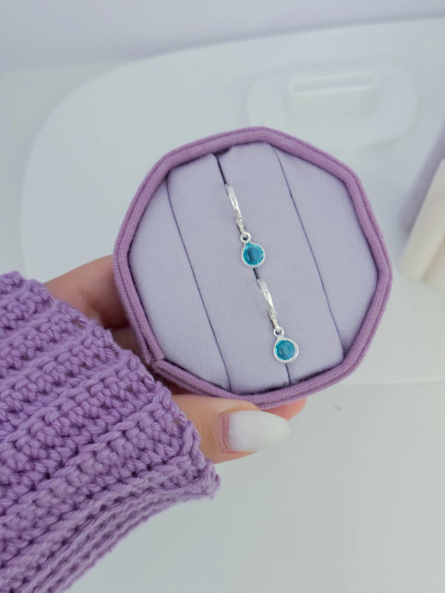 Argolinha cristal azul