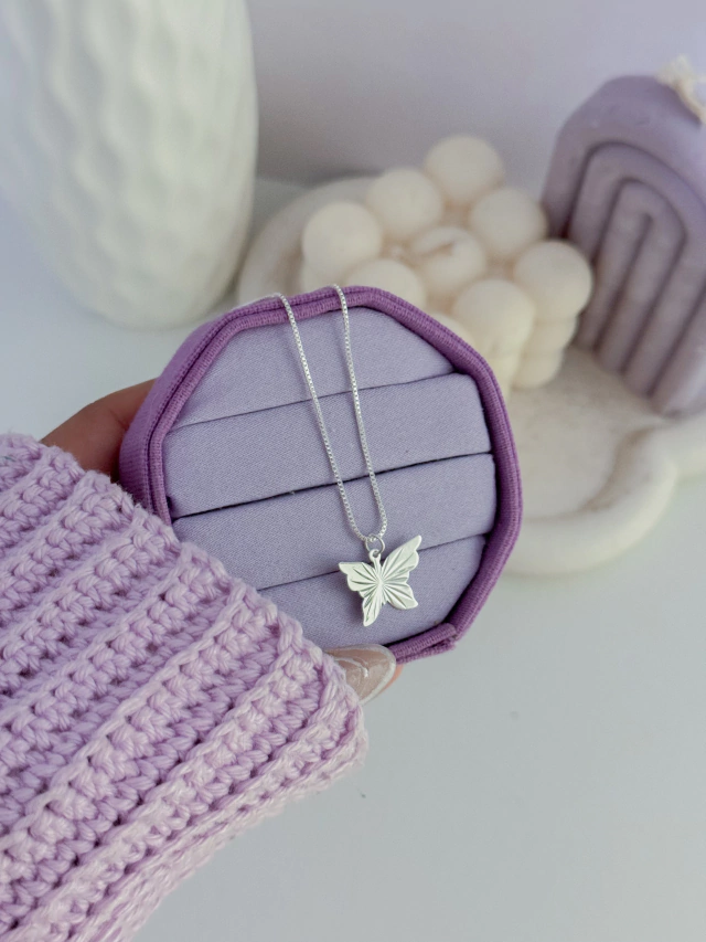 Colar borboleta plissada - Imagem 2