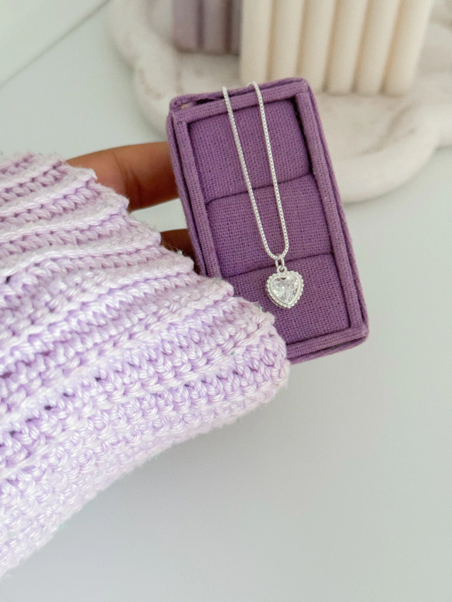 Colar coração zircônia 02