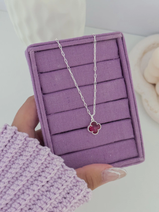 Colar trevo pink - Imagem 3