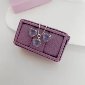 Conjunto coração lavanda