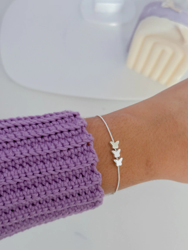 Pulseira 3 borboletas