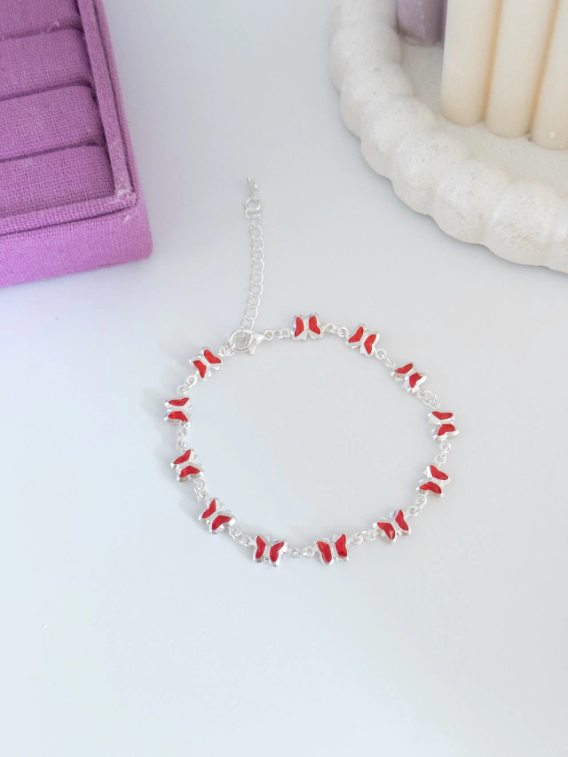 Pulseira borboletas vermelhas - Imagem 2