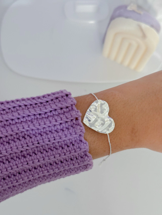Pulseira coração orgânico