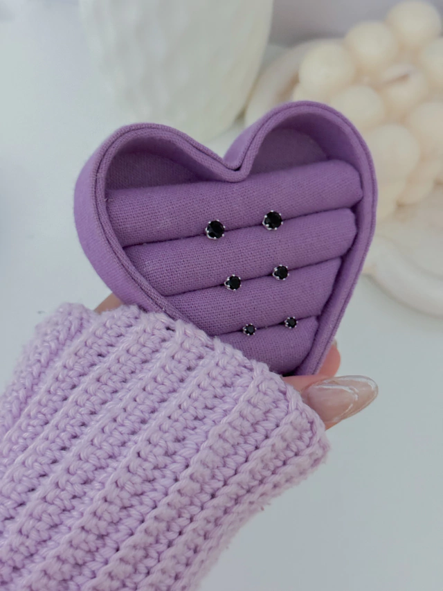 Trio de brincos preto