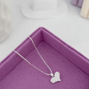 Colar coração mega cravejado