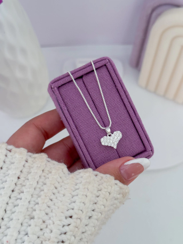 Colar coração mega cravejado - Imagem 3