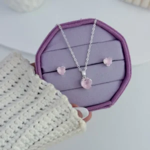 Conjunto coração rosa